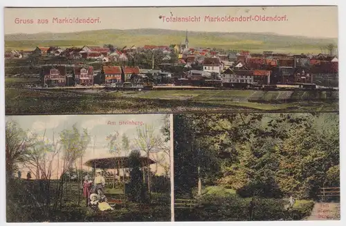 902904 Mehrbild Ak Gruß aus Markoldendorf Totalansicht, am Steinberg um 1920
