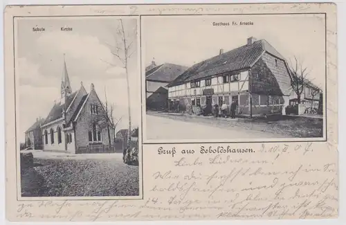 903057 Mehrbild Ak Gruß aus Seboldshausen Gasthaus, Kirche, Schule 1907