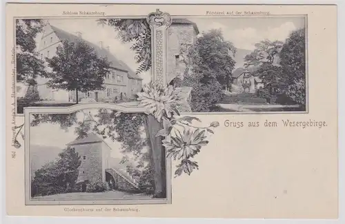 903044 Mehrbild Ak Gruß aus dem Wesergebirge Försterei Schaumburg usw. um 1900