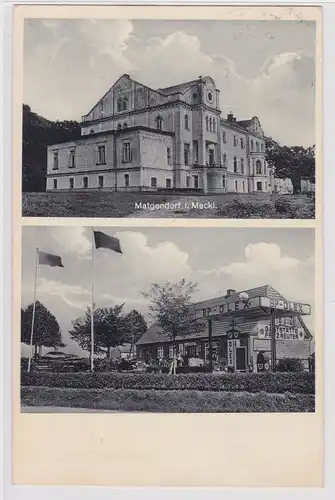 902282 Mehrbild Ak Matgendorf in Mecklenburg Gasthof und Tankstelle um 1935