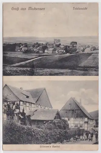 902814 Mehrbild Ak Gruß aus Mackensen Totalansicht, Göhmanns Gasthof 1911