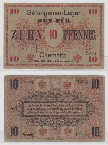 10 Pfennig Banknote Gefangenenlager Chemnitz 1.Weltkrieg (158862)