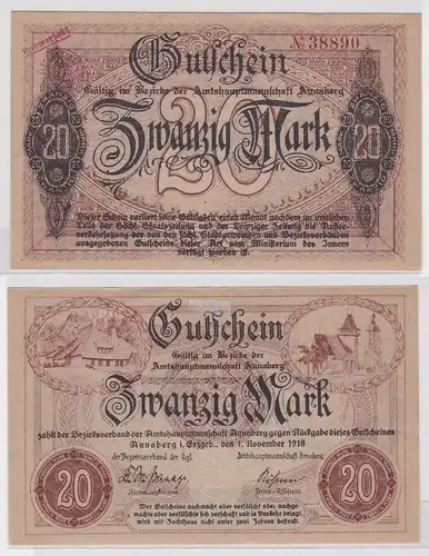 20 Mark Banknote Notgeld Amtshauptmannschaft Annaberg 1.11.1918 (152065)