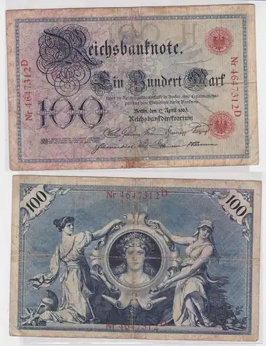 100 Mark Reichsbanknote Deutsches Reich 17.April 1903 (150749)