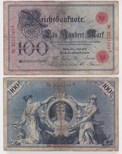 100 Mark Reichsbanknote Deutsches Reich 01.07.1898 Ro. P20 (155326)
