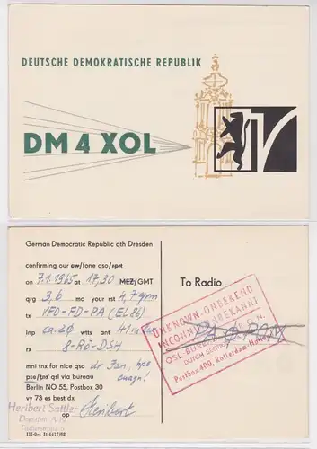 92960 QSL Karte Amateur Funker DDR Dresden 1965