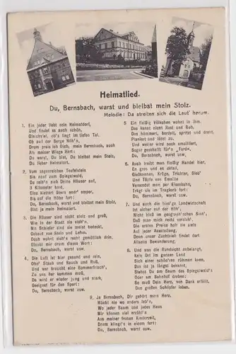 93854 Lied AK Heimatlied Du, Bernsbach, warst und bleibst mein Stolz. um 1927