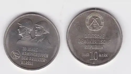 DDR Gedenk Münze 10 Mark 30 Jahre Kampfgruppen der Arbeiterklasse 1983 (162116)