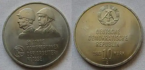 DDR Gedenk Münze 10 Mark 30 Jahre Kampfgruppen der Arbeiterklasse 1983 (162431)