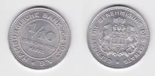 1/10 Verrechnungsmarke Notgeld Münze Hamburgische Bank von 1923 ss (154929)