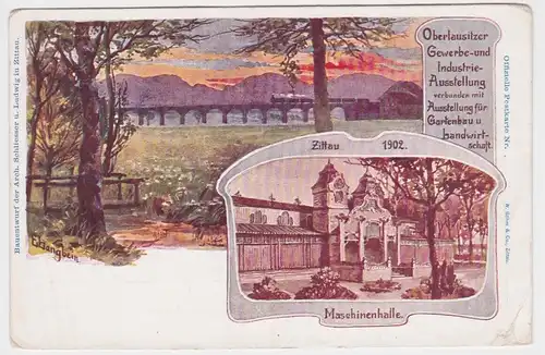 64959 Lithographie Ak Zittau Oberlausitzer Gewerbe- u. Industrieausstellung 1902