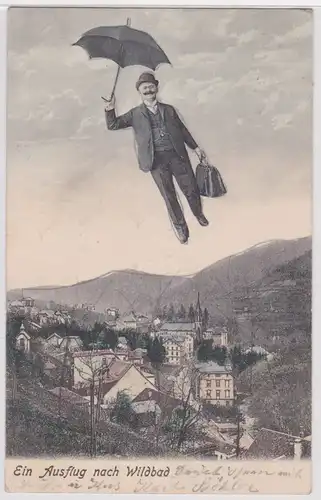 52415 Humor Ak Ein Ausflug nach Wildbad 1904
