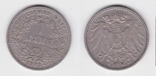 1 Reichsmark Silber Münze 1902 J ss (152651)