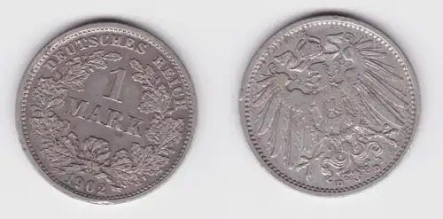 1 Reichsmark Silber Münze 1902 D ss (156592)