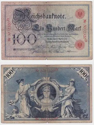 100 Mark Reichsbanknote Deutsches Reich 17.April 1903 (159457)