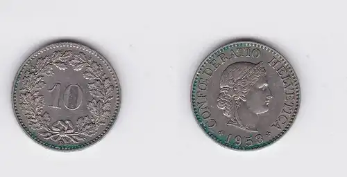 10 Rappen Kupfer Nickel Münze Schweiz 1958 B (117975)