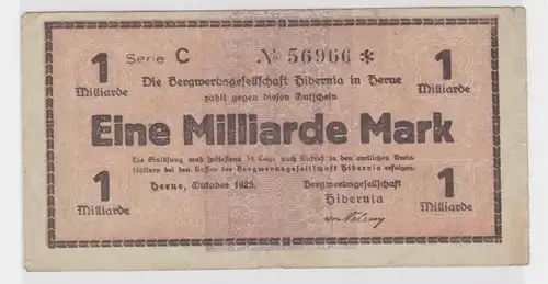 Banknote 1 Milliarde Mark Herne Bergwerksgesellschaft Hibernia 1923 (137958)