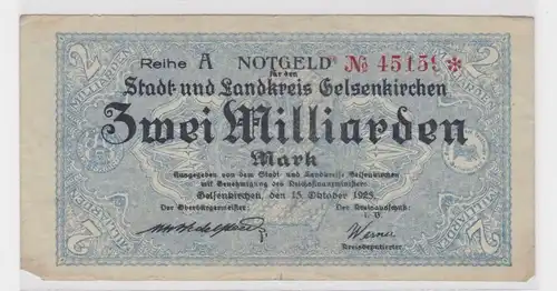 2 Milliarden Mark Banknote Stadt- & Landkreis Gelsenkirchen 15.10.1923 (137968)