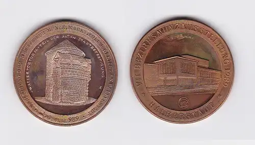 DDR Medaille Bezirksmünzausstellung Halberstadt Wassertorturm 1989 (116333)