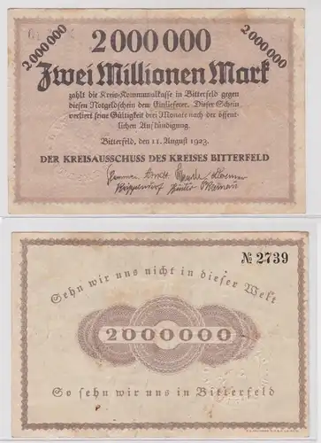 2 Millionen Mark Banknote Kreis Bitterfeld 11.08.1923 (137300)