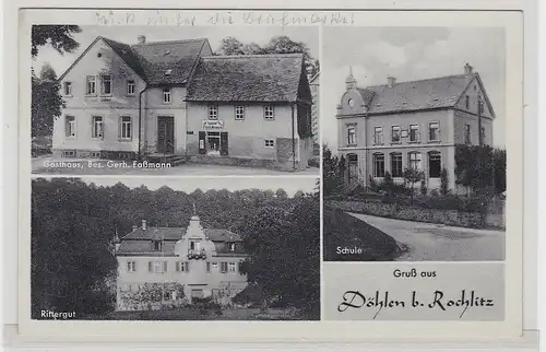 84072 Mehrbild Ak Gruß aus Döhlen bei Rochlitz Gasthaus, Rittergut, Schule 1941