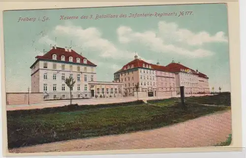 906390 AK Freiberg - Kaserne des 3. Bataillons des Infanterie-Regiments No. 177