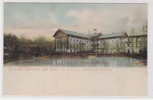 905616 Ak Gruss aus Sanatorium Bad Grüna - Ansicht vom Teich aus 1907