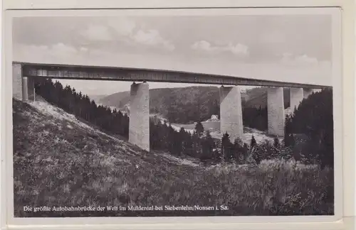 906043 Ak Nossen - größte Autobahnbrücke der Welt bei Siebelehn/Nossen 1937