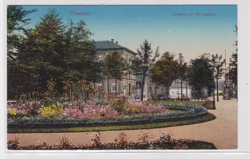 905275 Ak Chemnitz - Anlagen am Wettinplatz um 1910