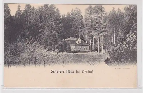 26408 Ak Ohrdruf - Scherers Hütte, Totalansicht mit Waldpartie um 1900