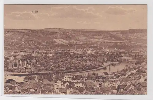 905861 Ak Jena - Totalansicht der Stadt mit Flusspartie 1921