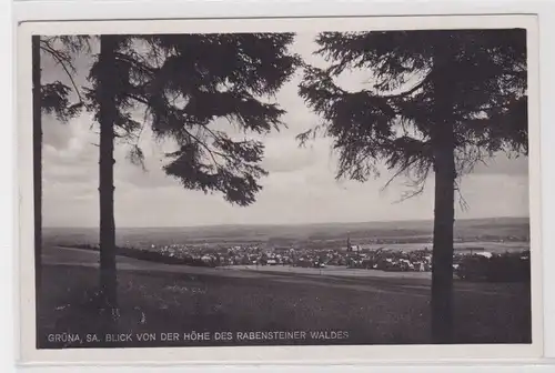 904643 Ak Grüna- Blick von der Höhe des Rabensteiner Waldes 1936