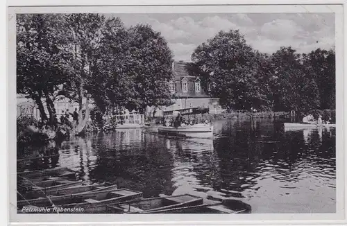 905199 Feldpost Ak Pelzmühle Rabenstein - Teich mit Booten 1940