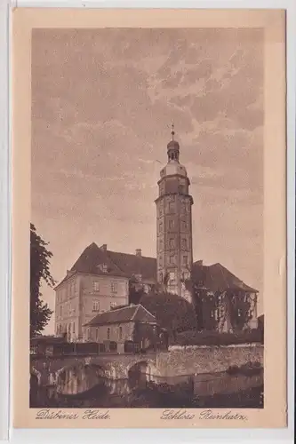 906334 Ak Dübener Heide - Schloss Reinharz, Vorderansicht mit Brücke 1921