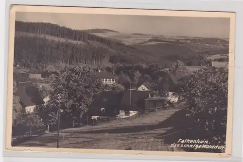 904326 Ak Falkenhain - das sonnige Walddorf, Totalansicht mit Wald 1952