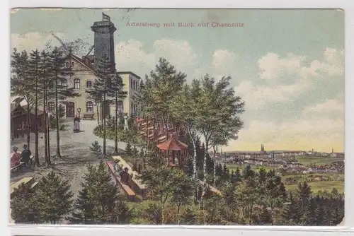904822 Ak Chemnitz - Adelsberg mit Blick auf Chemnitz, Totalansicht 1909