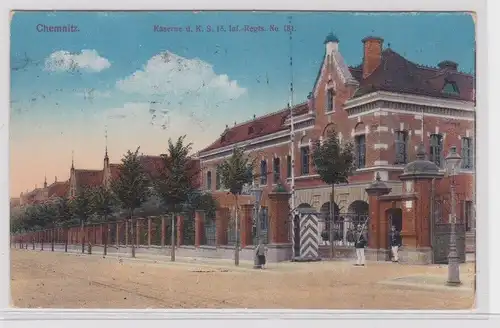 905326 Ak Feldpost Ak Chemnitz - Kaserne d. K.S. 15. Inf.-Regts. No. 181 1817