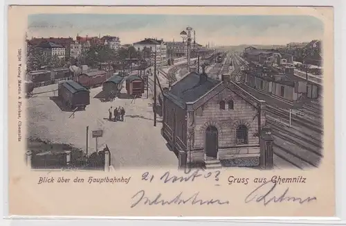 904923 Ak Gruss aus Chemnitz - Blick über den Hauptbahnhof 1903