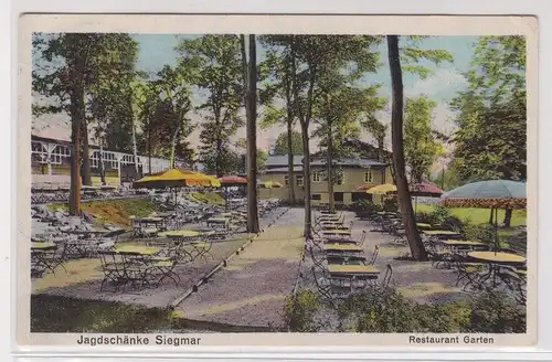 905045 Ak Chemnitz - Jagdschänke Siegmar, Restaurant mit Garten um 1930