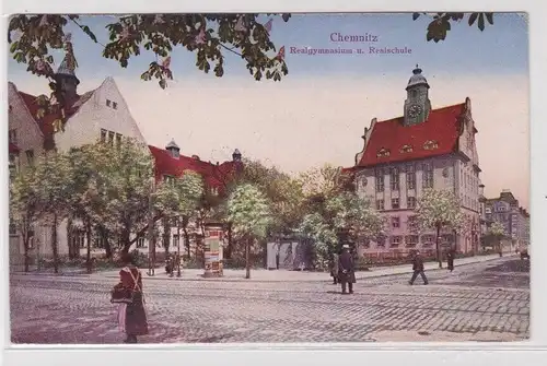 905316 Ak Chemnitz - Realgymnasium und Realschule 1917