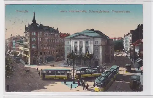 905058 Ak Chemnitz - Innere Klosterstraße, Schauspielhaus, Theaterstraße 1943