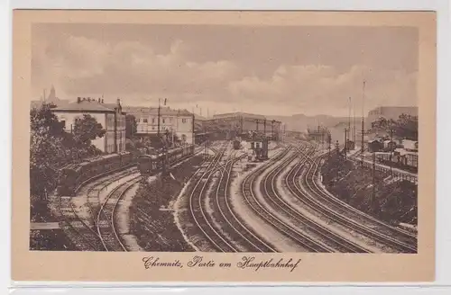 905202 Ak Chemnitz - Partie am Hauptbahnhof um 1910