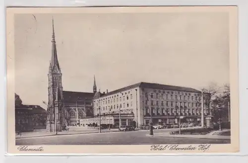 905191 Ak Chemnitz - Hotel Chemnitzer Hof und Petrikirche um 1920