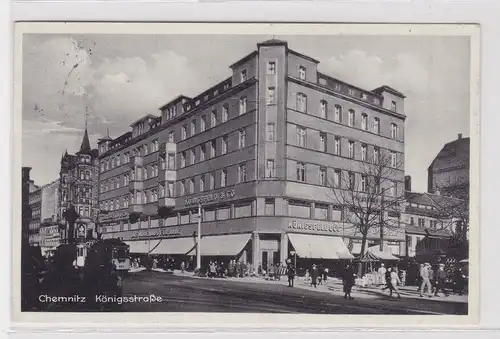 905187 Ak Chemnitz - Königsstraße mit Modehaus Königsfeld & Co 1935