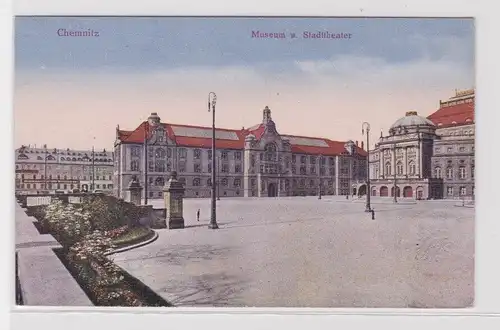 905184 Ak Chemnitz - Blick auf Museum und Stadttheater 1925