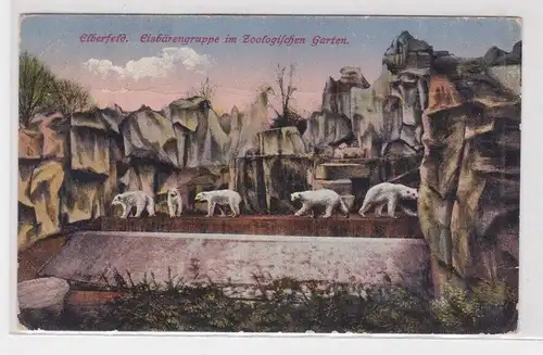 906026 Ak Elberfeld - Eisbärengruppe im zoologischen Garten 1910