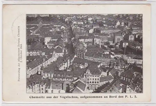 82649 Ak Chemnitz aus der Vogelschau, aufgenommen an Bord des P.L.5. 1911