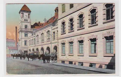 904367 Ak Chemnitz Feuerwache Löschzüge mit Pferden um 1910