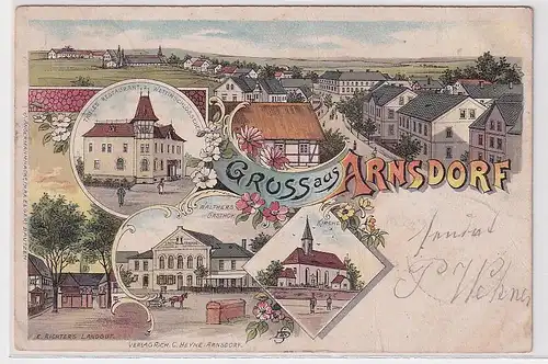 21506 Ak Lithographie Gruß aus Arnsdorf Restaurant usw. 1903