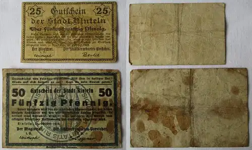 25 + 50 Pfennig Banknote Notgeld Stadt Rinteln 1918/1919 (164827)
